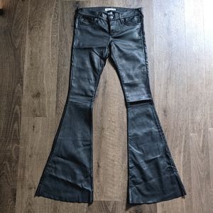True Religion Karlie lambskin leather bellbottoms